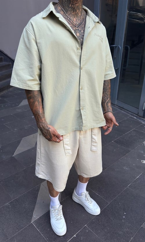Mint Yeşili Oversize Gömlek