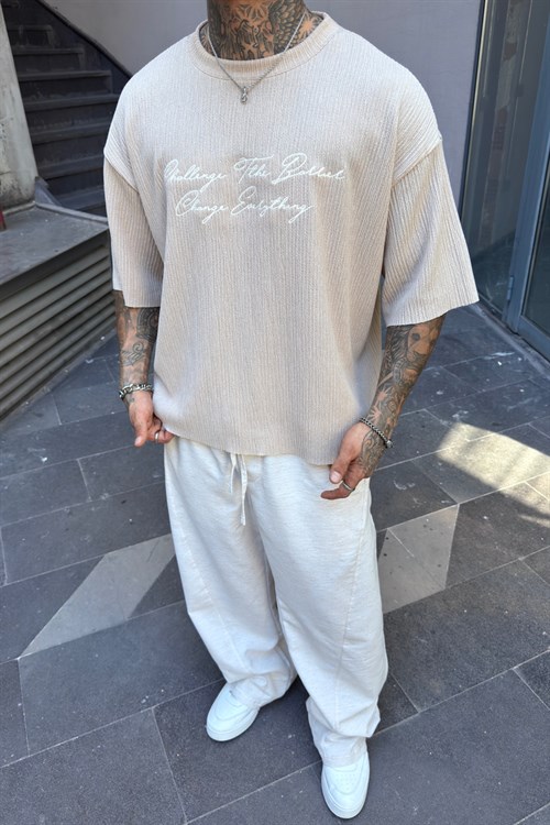 Nakış İşleme Oversize Tshirt