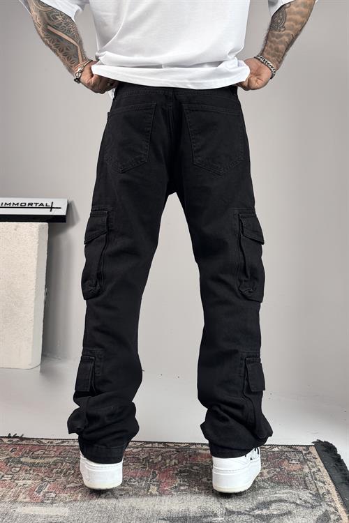 Nocturne Black Baggy Pantolon