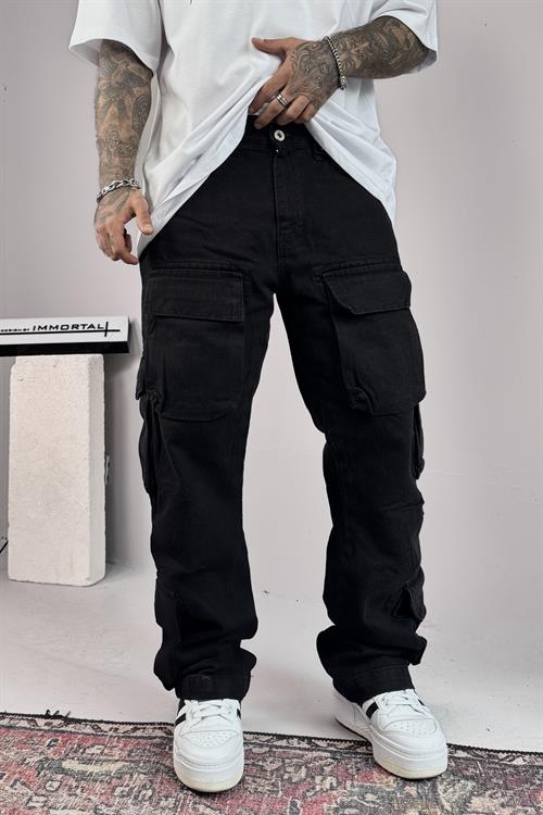 Nocturne Black Baggy Pantolon