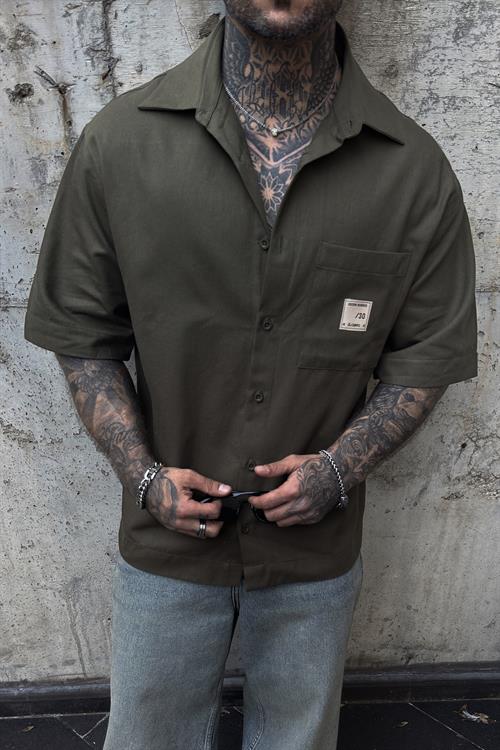 Nomad olive haki oversize gömlek