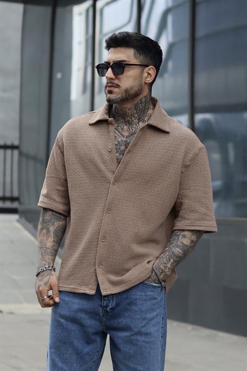 Örme oversize gömlek
