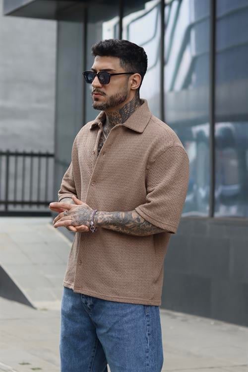 Örme oversize gömlek