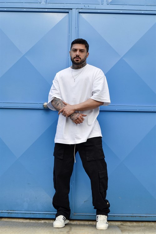 Oversize basic beyaz tshirt