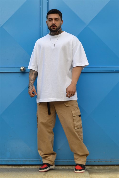 Oversize basic beyaz tshirt