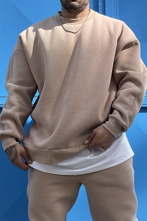 Oversize basic icebeige hoodie