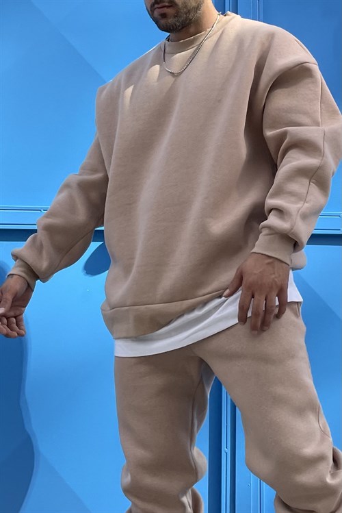 Oversize basic icebeige hoodie