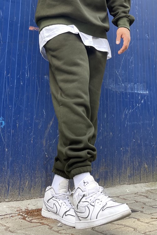 Oversize basic khaki sweatpants