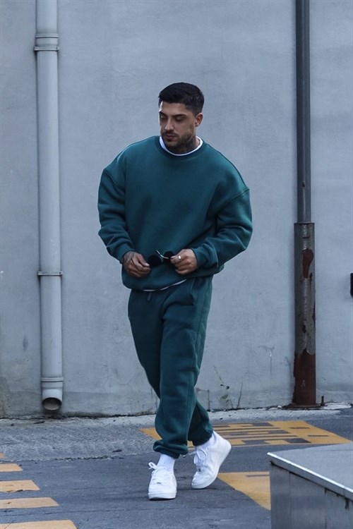 Oversize basic oil green tracsuit