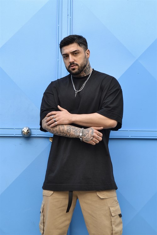 Oversize basic siyah tshirt