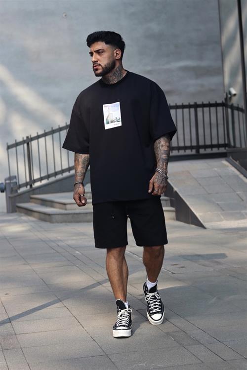 Oversize baskı detaylı tshirt