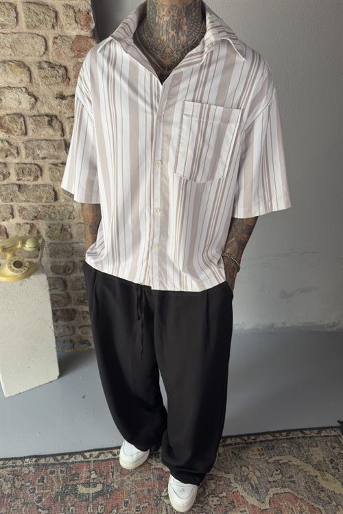 Oversize çizgili gömlek