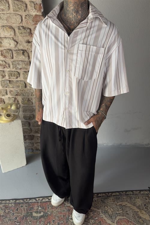 Oversize çizgili gömlek