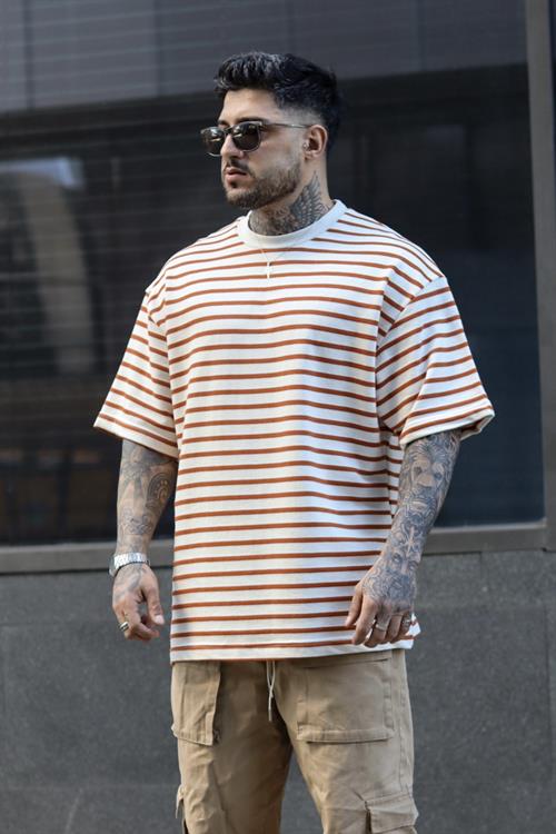 Oversize çizgili tshirt