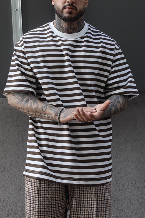 Oversize çizgili tshirt