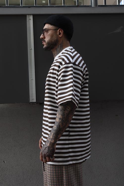 Oversize çizgili tshirt
