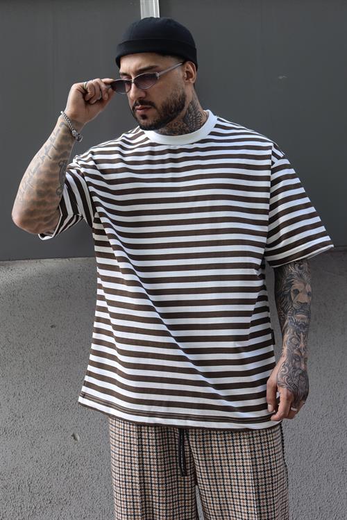 Oversize çizgili tshirt