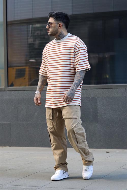 Oversize çizgili tshirt