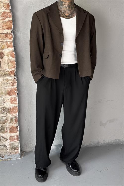 Oversize Crop Brown Ceket