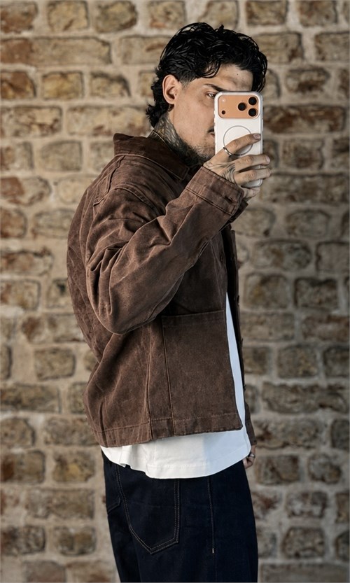 Oversize Crop Yıkamalı Ceket