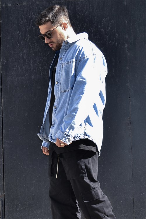 Oversize denim gömlek