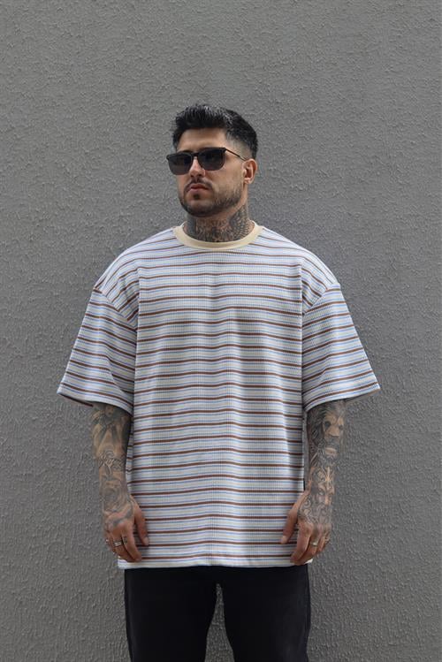 Oversize dokuma detay tshirt