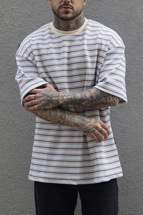 Oversize dokuma detay tshirt