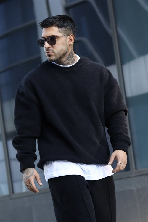 Oversize havlu polar sweatshirt