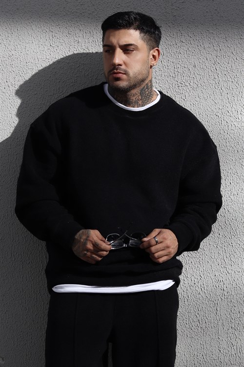 Oversize havlu polar sweatshirt