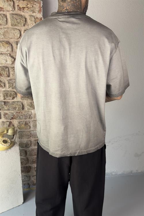 Oversize kabartma baskılı tshirt
