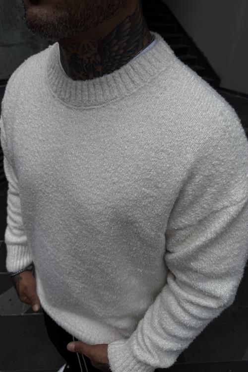 Oversize kesim bej kazak