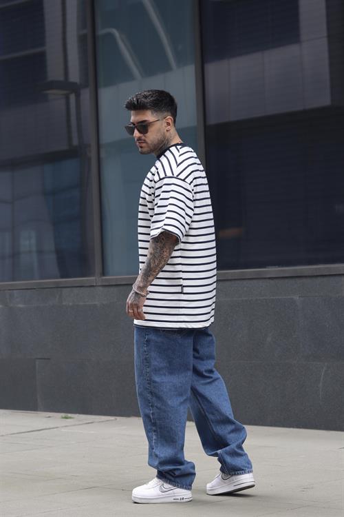 Oversize siyah çizgili tshirt
