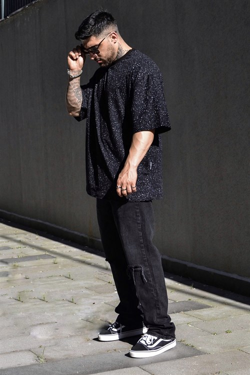 Oversize siyah gala t-shirt