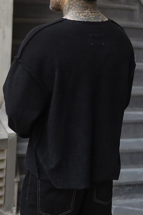 Oversize Ters Dikiş Yıkamalı Sweatshirt