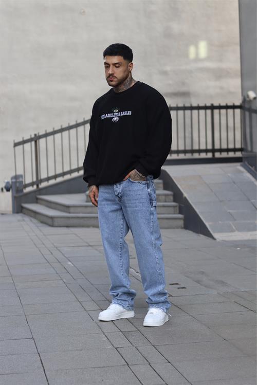 Philadelphia siyah oversize sweatshirt