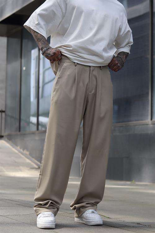 Pileli baggy pantolon