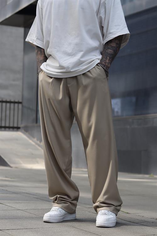 Pileli baggy pantolon