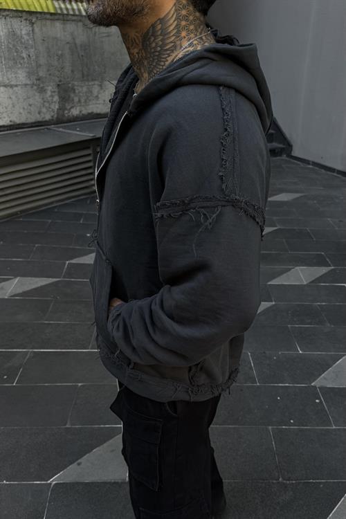 Piqment oversize washed zip hoodie