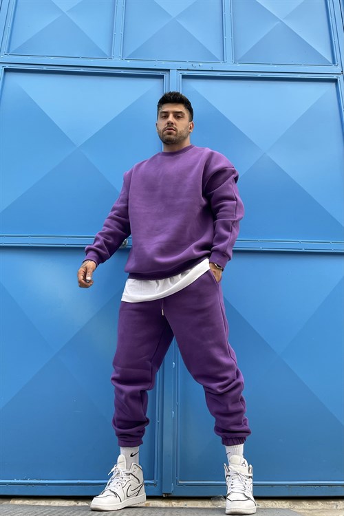 Purple track suit