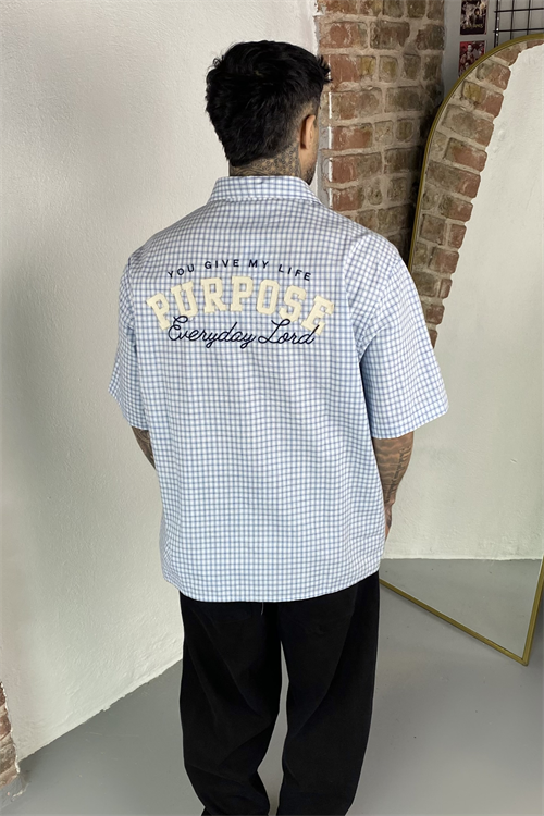 Purpose Mavi Oversize Gömlek