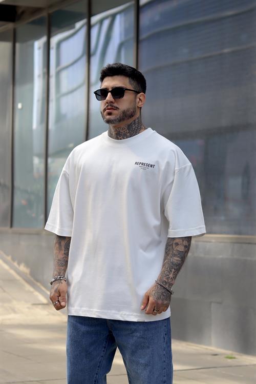 Represent beyaz oversize tshirt