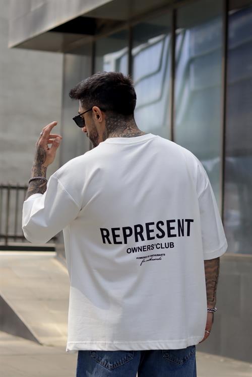 Represent beyaz oversize tshirt