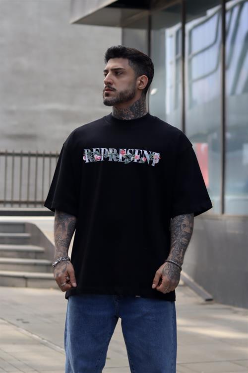 Represent special siyah oversize tshirt