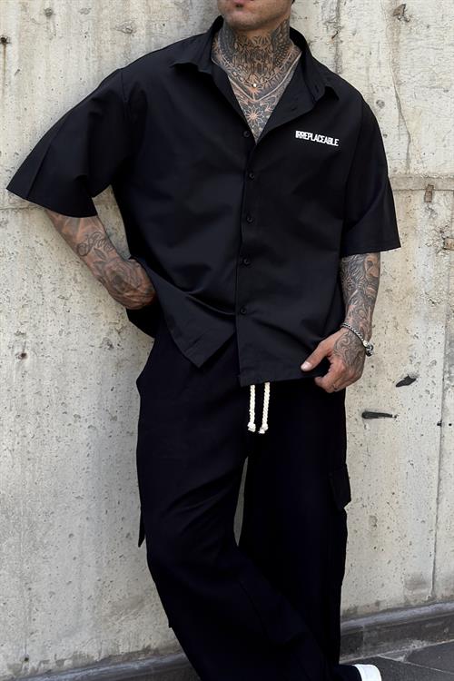 RPL27 Oversize Siyah Gömlek