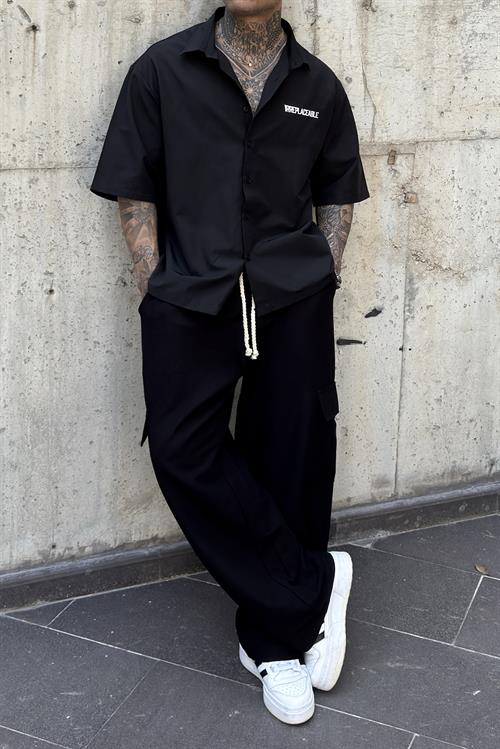 RPL27 Oversize Siyah Gömlek