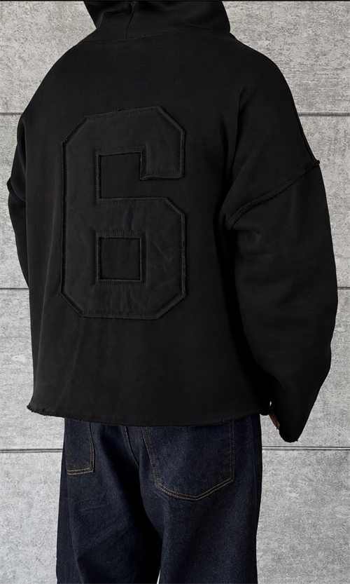 Six Black Oversize Hoodie