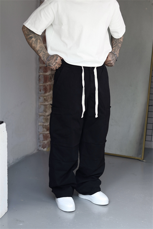 Siyah Baggy Kargo Pantolon 