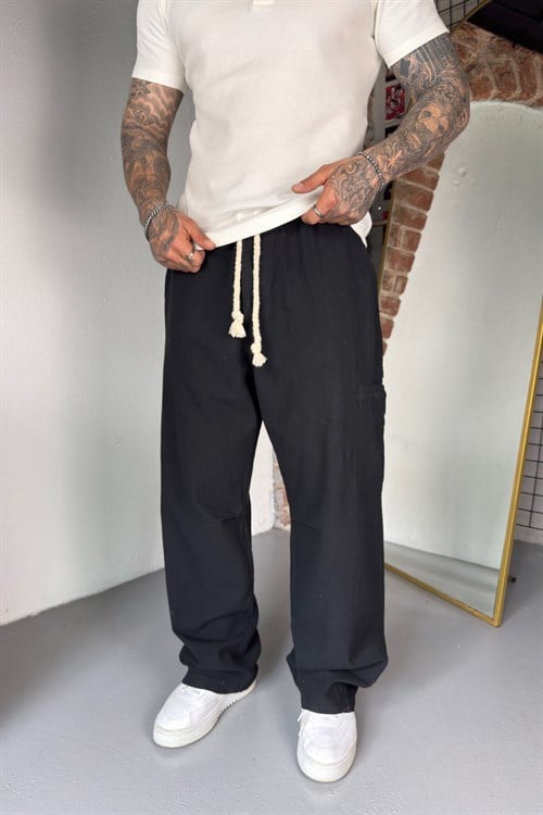Siyah Cargo Baggy Pantolon