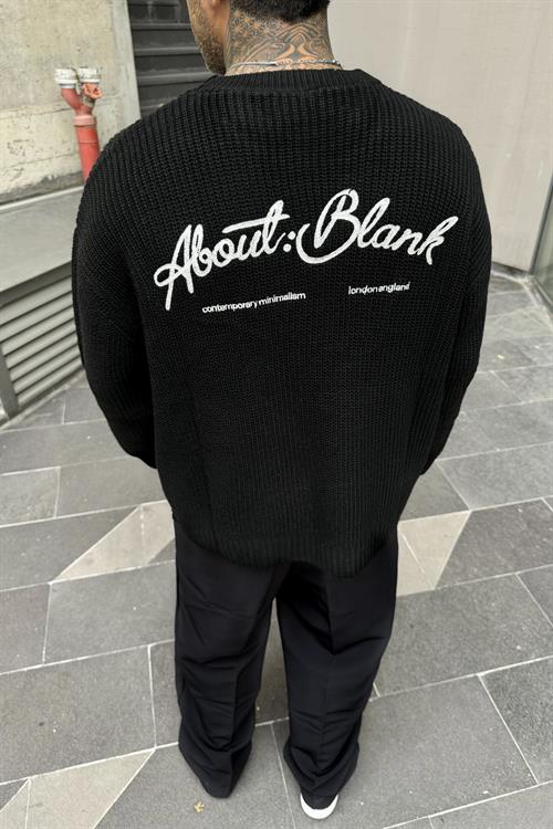 Siyah örme oversize kazak