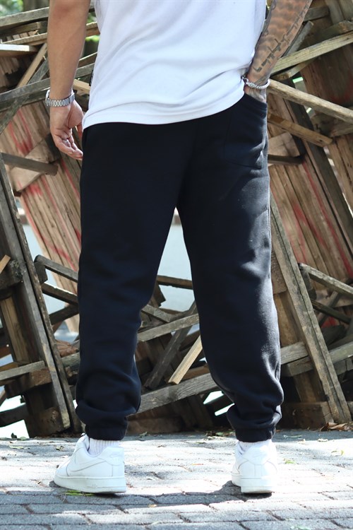 Siyah oversize 3 iplik eşofman